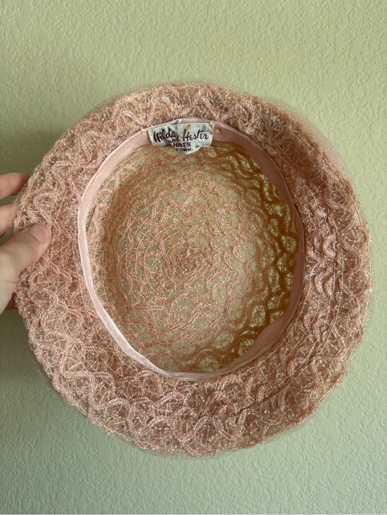 Vintage formal Pink straw Millinery hat/ Haute Couture main image 8